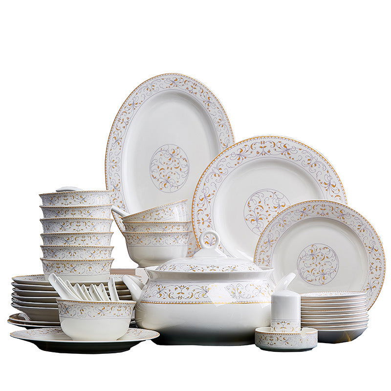Ceramic Bowls And Saucers Set Bone China Bowls And Plates - Grand Goldman