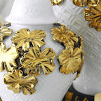 Ceramic Checkmate Jar Argyle Ginger Jar Embossed Gold Petal Storage Tank Flower Vase Home Decoration Accessories - Grand Goldman