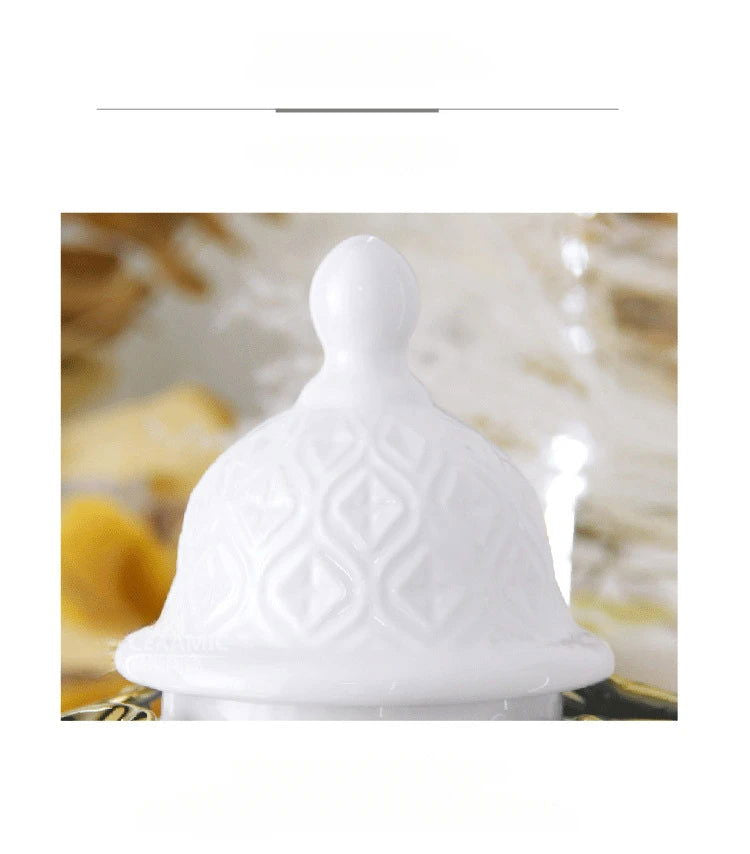 Ceramic Checkmate Jar Argyle Ginger Jar Embossed Gold Petal Storage Tank Flower Vase Home Decoration Accessories - Grand Goldman