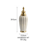 Ceramic Checkmate Jar Flower Vase Geometric Gold Edge Ginger Jar Storage Tank China Pot Porcelain Home Decoration Accessories - Grand Goldman