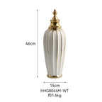 Ceramic Checkmate Jar Flower Vase Geometric Gold Edge Ginger Jar Storage Tank China Pot Porcelain Home Decoration Accessories - Grand Goldman