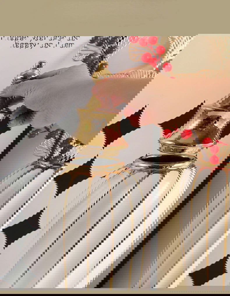 Ceramic Checkmate Jar Flower Vase Geometric Gold Edge Ginger Jar Storage Tank China Pot Porcelain Home Decoration Accessories - Grand Goldman