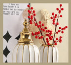 Ceramic Checkmate Jar Flower Vase Geometric Gold Edge Ginger Jar Storage Tank China Pot Porcelain Home Decoration Accessories - Grand Goldman