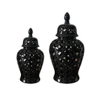 Ceramic Checkmate Jar Hollow Ginger Jar Porcelain Craftwork Vintage Bottle Storage Tank Vase Home Decoration Accessories - Grand Goldman