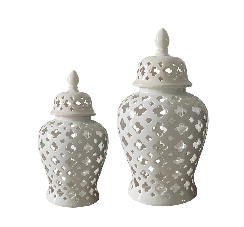 Ceramic Checkmate Jar Hollow Ginger Jar Porcelain Craftwork Vintage Bottle Storage Tank Vase Home Decoration Accessories - Grand Goldman