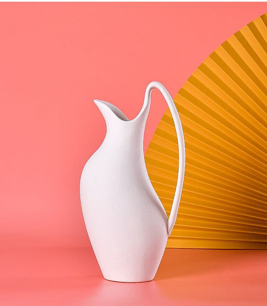 Ceramic Countertop White Water Bottle And Vase - Grand Goldman
