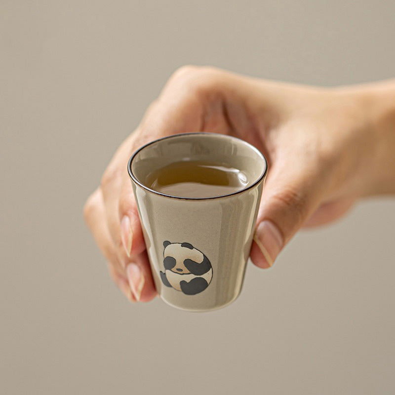 Ceramic Cup Panda Tea Set Household Chinese Style Lovely Single Cup Hostess Cup - Grand Goldman