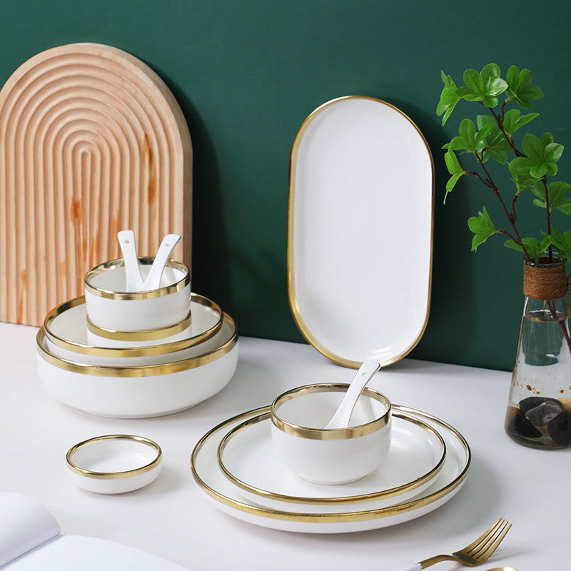 Ceramic Dishes And Tableware Nordic Ins Style Plate Set - Grand Goldman