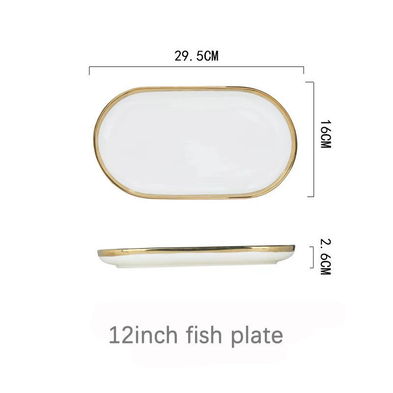 Ceramic Dishes And Tableware Nordic Ins Style Plate Set - Grand Goldman