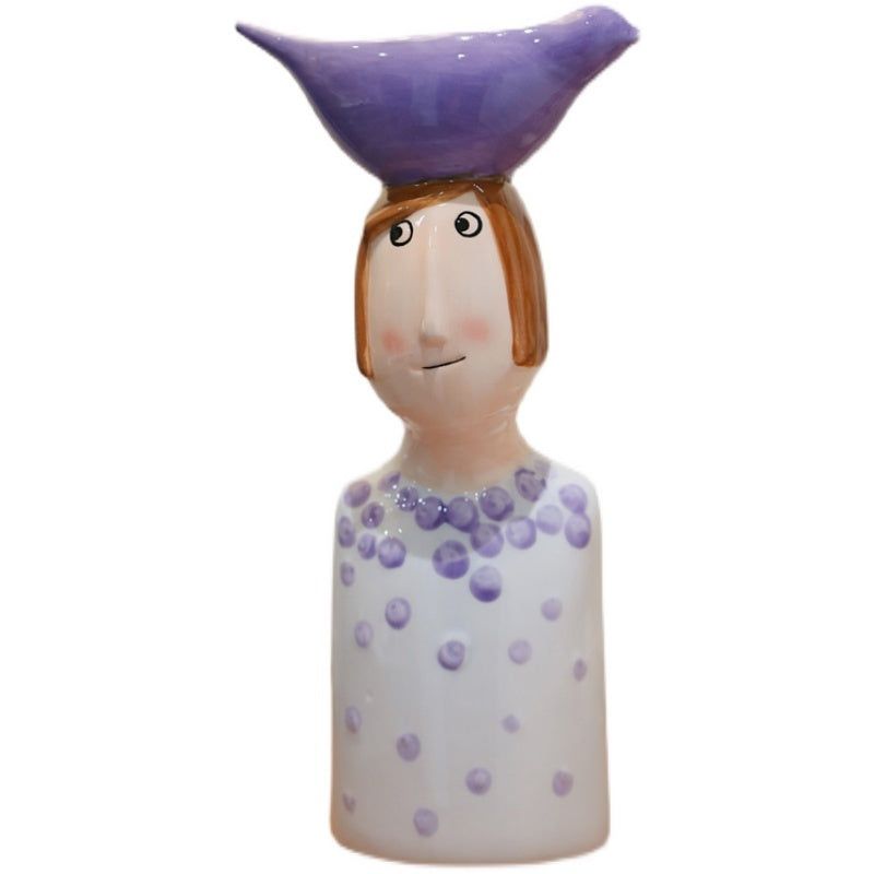 Ceramic Funny Dry Flower Vase Ornaments - Grand Goldman
