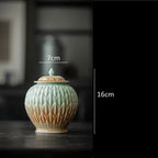 Ceramic General Jar Celadon Relief Ceramic Tea Pot  Storage Sealed Tank Home Furnishing Decoration Tea Storage Container - Grand Goldman