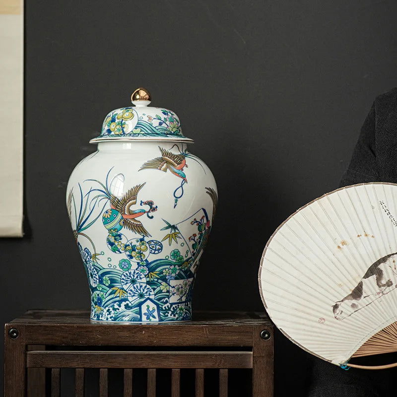 Ceramic General Jar Chinese Vintage Bottle Tea Pot  Kitchen Container Store Ornaments Home Furnishing Decoration Tin Can - Grand Goldman