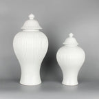 Ceramic General Jar Porcelain Ginger Jar Stripe Sealed Tea Storage Tank with Lid Ceramic Handicraft Ornaments Home Decoration - Grand Goldman