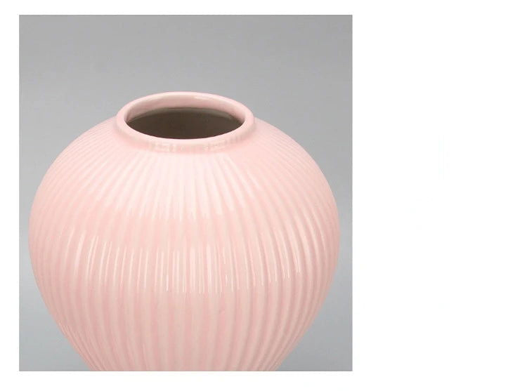 Ceramic General Jar Porcelain Ginger Jar Stripe Sealed Tea Storage Tank with Lid Ceramic Handicraft Ornaments Home Decoration - Grand Goldman