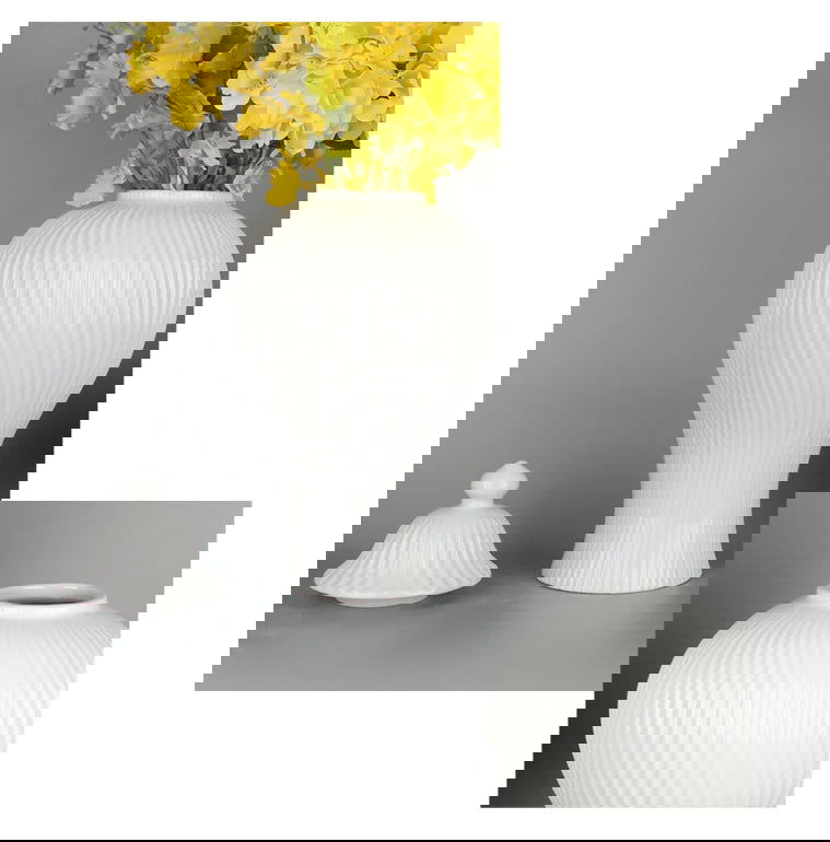 Ceramic General Jar Porcelain Ginger Jar Stripe Sealed Tea Storage Tank with Lid Ceramic Handicraft Ornaments Home Decoration - Grand Goldman