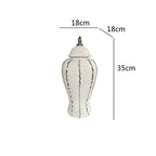 Ceramic General Jar Silver Wave Edge Ginger Jar Flower Vase Porcelain Storage Tank Home Furnishing Decoration Retro Bottle - Grand Goldman