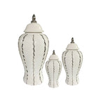 Ceramic General Jar Silver Wave Edge Ginger Jar Flower Vase Porcelain Storage Tank Home Furnishing Decoration Retro Bottle - Grand Goldman