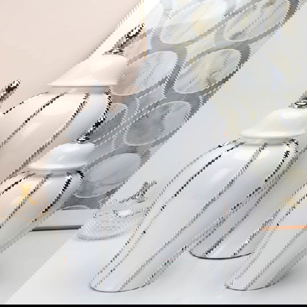 Ceramic General Tank Silver Stripes with Raised Grain Porcelain Ginger Pot  Flower Vase Home Arts and Crafts Decorations - Grand Goldman