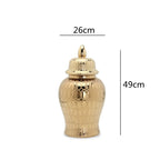 Ceramic Gold Handmade General Jar Ceramic candy storage jar Art Decorative Tank Totem Pattern flower vase Home Decoration - Grand Goldman