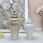 Ceramic Golden General Jar Ginger Jar Candy Storage Jar with Lid Vase Porcelain Crafts Art Decorative Tank Home Decoration - Grand Goldman