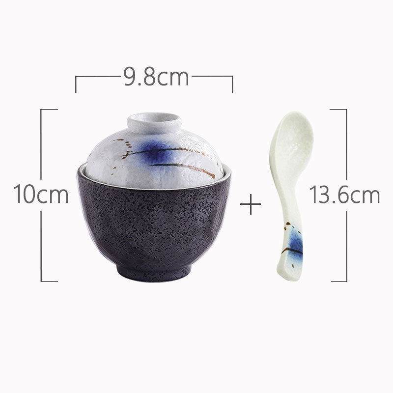 Ceramic Hand-painted 4-inch Japanese Stew Bowl With Cover - Grand Goldman