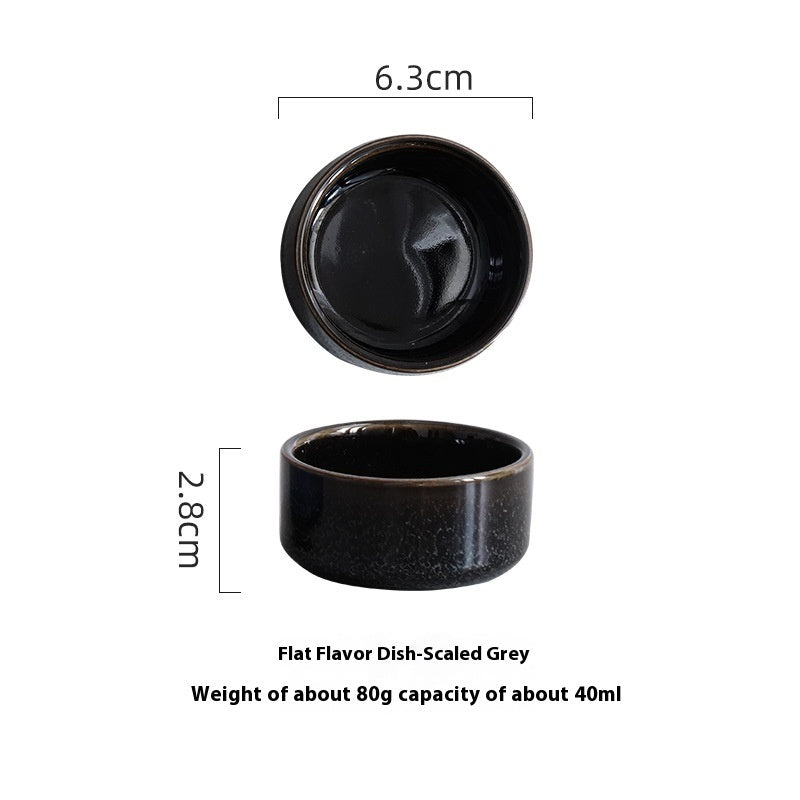 Ceramic Household Seasoning Plate Round Underglaze Japanese Restaurant Dipping Sauce Bowl - Grand Goldman