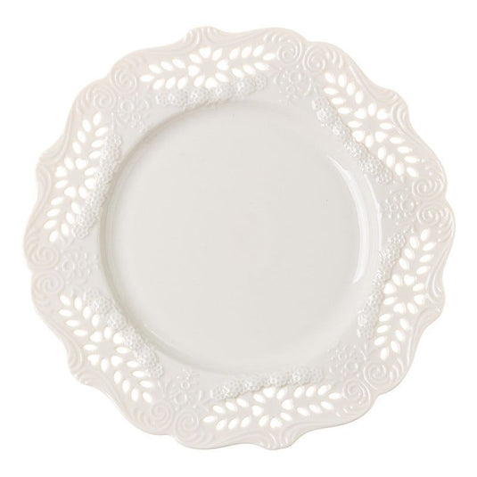 Ceramic Household Tray Cake Plate Tableware Dessert Western Plate Embossed Porcelain Plate - Grand Goldman