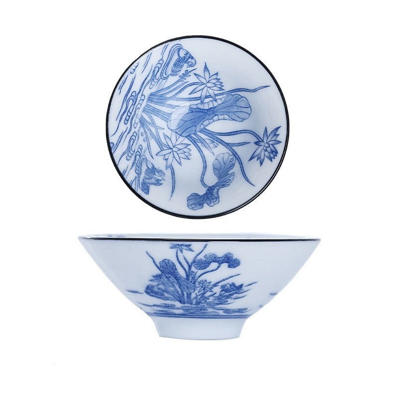 Ceramic Kung Fu Tea Cup Japanese Blue And White Porcelain - Grand Goldman