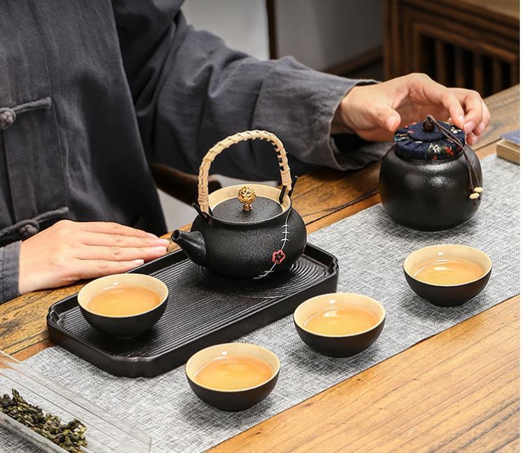 Ceramic Kung Fu Tea Set Black Pottery Liang Xishi Pot - Grand Goldman