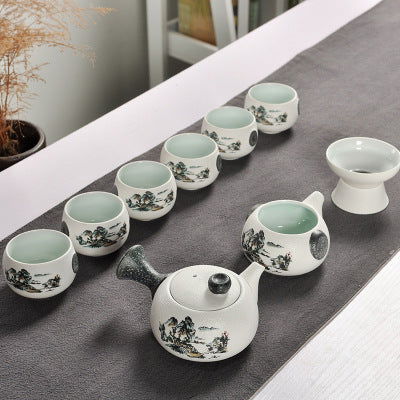 Ceramic Kung Fu tea set with snowflake glaze - Grand Goldman