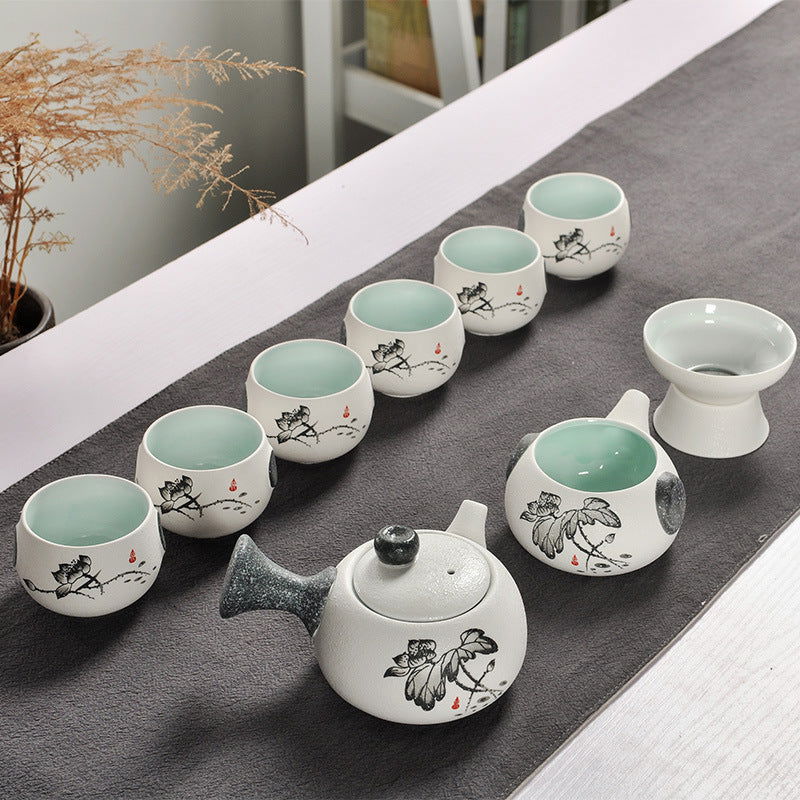Ceramic Kung Fu tea set with snowflake glaze - Grand Goldman