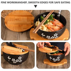 Ceramic Noodle Rice Bowl with Cover Japanese Style Soup Bowl Dinnerware - Grand Goldman