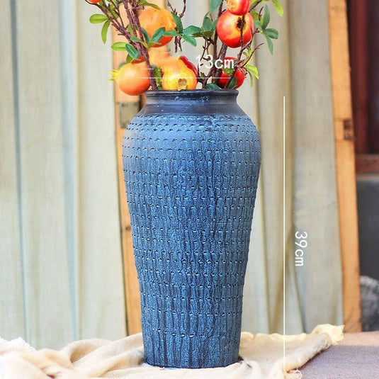 Ceramic Old Vases In The Living Room With Dried Flowers - Grand Goldman