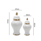 Ceramic Phnom Penh General Jar Rhombus Pattern Ginger Jar Storage Tank Vase with Lid Porcelain Handicraft Ornaments Decoration - Grand Goldman