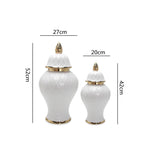 Ceramic Phnom Penh General Jar Rhombus Pattern Ginger Jar Storage Tank Vase with Lid Porcelain Handicraft Ornaments Decoration - Grand Goldman