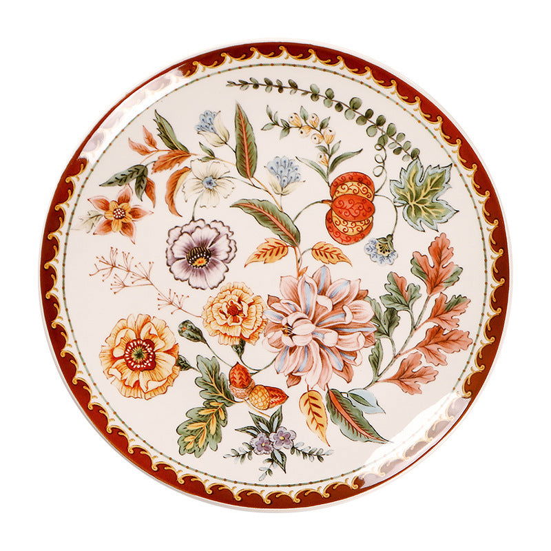 Ceramic Plate Retro Western Foodsteak Large Plate Dish Household Rectangular Plate - Grand Goldman