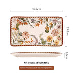 Ceramic Plate Retro Western Foodsteak Large Plate Dish Household Rectangular Plate - Grand Goldman