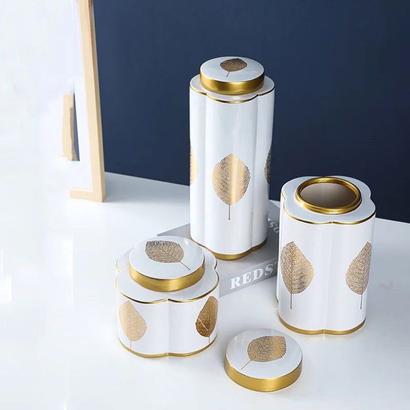 Ceramic Pot Ceramic Vase Ginger Jar Flower Vase Floral Arrangement Accessories Storage Tank Home Decoration Porcelain Bottle - Grand Goldman