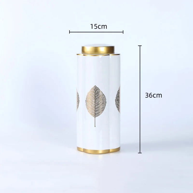 Ceramic Pot Ceramic Vase Ginger Jar Flower Vase Floral Arrangement Accessories Storage Tank Home Decoration Porcelain Bottle - Grand Goldman