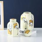 Ceramic Pot Square Ginger Jar Flower Vase Hand-painted Flower and Bird Patterns Storage Tank Home Decoration Accessories - Grand Goldman