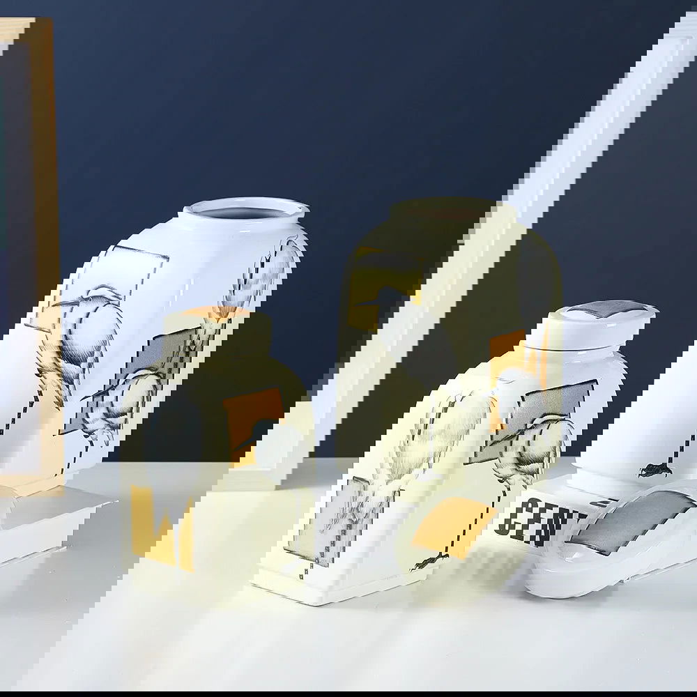 Ceramic Pot Square Ginger Jar Flower Vase Hand-painted Flower and Bird Patterns Storage Tank Home Decoration Accessories - Grand Goldman