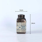 Ceramic Pot Square Ginger Jar Flower Vase Hand-painted Flower and Bird Patterns Storage Tank Home Decoration Accessories - Grand Goldman