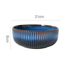 Ceramic Rice Bowl Noodle Bowl Household Salad Bowl Soup Bowl Instant Noodle Bowl Creative Gradient Color Breakfast Bowl - Grand Goldman