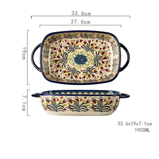 Ceramic Tableware Household Rectangular Dinner Plate - Grand Goldman