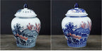 Ceramic Tea Jar Household Moisture-proof Sealed Jar Large Capacity Porcelain Storage Box Food Candy Storage Container Home Decor - Grand Goldman