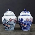 Ceramic Tea Jar Household Moisture-proof Sealed Jar Large Capacity Porcelain Storage Box Food Candy Storage Container Home Decor - Grand Goldman