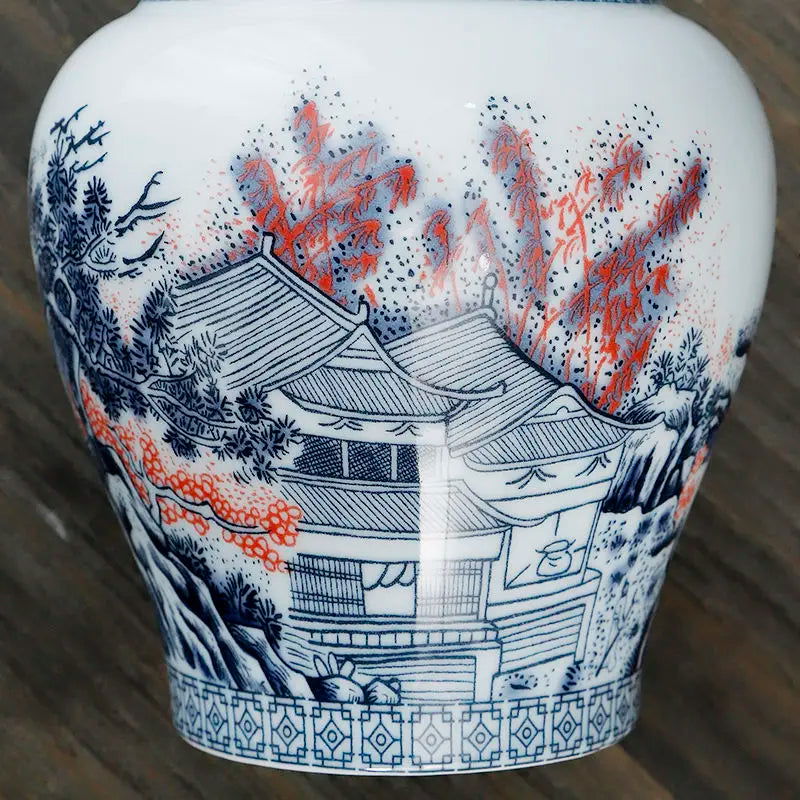 Ceramic Tea Jar Household Moisture-proof Sealed Jar Large Capacity Porcelain Storage Box Food Candy Storage Container Home Decor - Grand Goldman