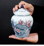 Ceramic Tea Jar Household Moisture-proof Sealed Jar Large Capacity Porcelain Storage Box Food Candy Storage Container Home Decor - Grand Goldman