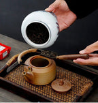 Ceramic Tea Jar Household Moisture-proof Sealed Jar Large Capacity Porcelain Storage Box Food Candy Storage Container Home Decor - Grand Goldman