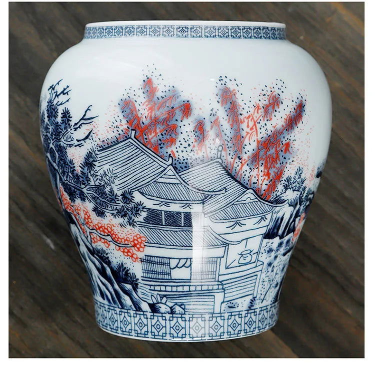 Ceramic Tea Jar Household Moisture-proof Sealed Jar Large Capacity Porcelain Storage Box Food Candy Storage Container Home Decor - Grand Goldman
